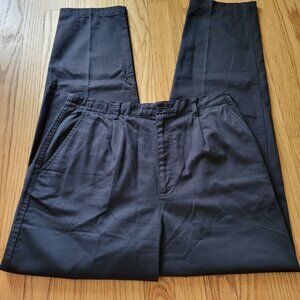 Talbots Womens Long Black Cotton Pants Size 12L